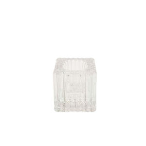 Vaso de Cerveza de Cristal Transparente Cuadrado 4x4, Estilo Moderno, Reutilizable, con Rayas, Marca XQ, Vaso Pequeño para Cubitos de Hielo, para Mesa de Comedor - Product Image 1