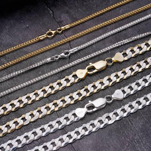 Prodotti di Tendenza Collana con Catena Franco in Argento Sterling 925 Placcato Oro 10k con Chiusura a Artiglio per Uomo - Product Image 5