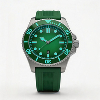 Montre mécanique automatique en titane OEM personnalisée avec bracelet en caoutchouc FKM, mouvement SW200-1, étanche 20 bars, lumineuse BGW9, de luxe, pour plongée