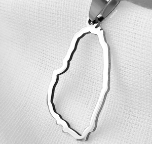 Collier Pendentif Carte de Saint-<span class=keywords><strong>Vincent</strong></span> en Acier Inoxydable Ajoure, Bijoux Islamiques Unisexe - Inspire Jewelry - Product Image 2