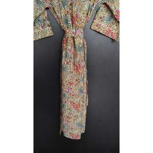 Vestido de Playa Vintage de Talla Grande, 100% Algodón, Estampado Floral, Suave y Cómodo, Largo hasta la Rodilla, Estilo Bata, para Verano - Product Image 5