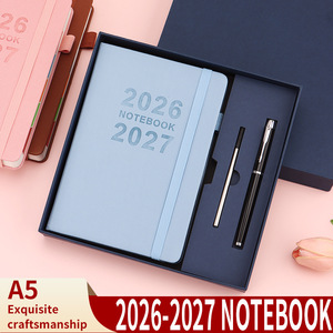 Agenda professionnel 2026-2027 <span class=keywords><strong>en</strong></span> anglais, carnet de notes transfrontalier avec sangle, planificateur d'efficacité, carnet personnalisé <span class=keywords><strong>en</strong></span> similicuir - Product Image 6
