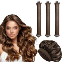 Set Perawatan Rambut Tanpa Panas untuk Rambut Keriting Semalaman dengan Logo Kustom, Rol Rambut Beludru dengan Syal, Tanpa Alat Penata Rambut Panas, Tongkat Penata Rambut untuk Tidur