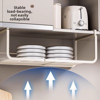 Einlagiges Ausziehbares Küchenregal aus Kohlenstoffstahl, Installationsfreies Aufbewahrungssystem im Nordischen Stil, Untertisch-Hängeschichten für