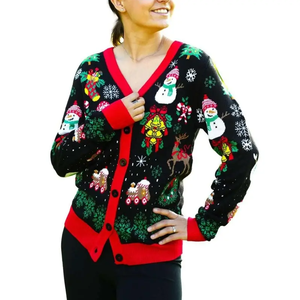 Matching Family <strong>Christmas</strong> Sweater 100% Cotton Jacquard Knit Holiday Pullover Custom Logo Ugly Xmas Wholesale Factory OEM ODM Set - Product Image 4