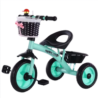 Tricycle à pédales pour enfants et bébés, design simple, vélo d'exercice et de sport avec panier, cadeau de fête