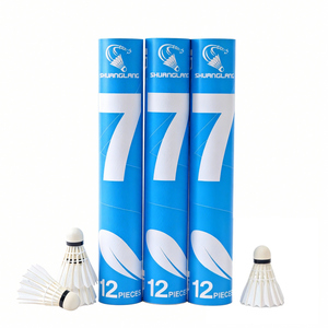 DECOQ DR-12 Volano Professionale <span class=keywords><strong>per</strong></span> Allenamento <span class=keywords><strong>Badminton</strong></span>, Alta Qualità in Piuma d'Oca con Ottima Traiettoria <span class=keywords><strong>per</strong></span> Tornei - Product Image 1