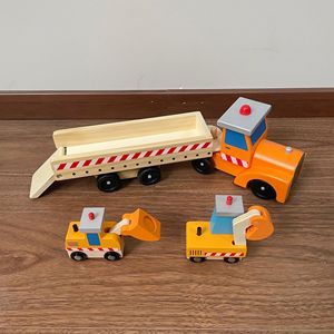 Juego de Juguetes de Construcción de Madera, Excavadora, Cargadora, Vehículos, Montessori STEM, Juego de Simulación para Niños, Venta al Por Mayor OEM - Product Image 4