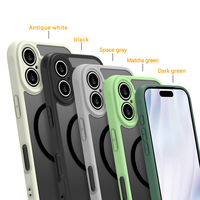 Coque de téléphone portable antichoc Weview de haute qualité en TPU mat et PC, design blindé, avec anneau magnétique pour 17 Pro Max