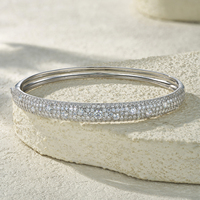 Gelang Moissanite Perak Sterling 925 Full Pavé Micro-set Mewah Warna D Moissanite Polesan Tinggi Perhiasan Pernikahan untuk Wanita