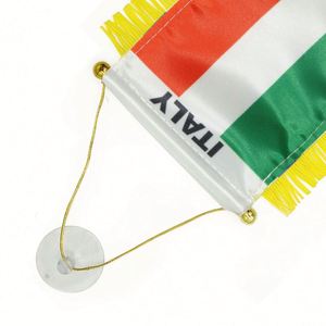 Custom Logo Italy Pennant Flag Digital Printed Polyester and <b>Plastic</b> for Car Rearview <b>Mirror</b> and Home Decoration - Product Image 3