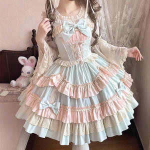 Doux Mousse Brocart Jardin Lolita Jsk Robe Original Mignon et Doux Couleurs Contrastées Frais Petit Coton pour Enfants - Product Image 6