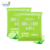 Formule parfumée personnalisée Douche corporelle sans rinçage Lingette humide Antisudorifique Désodorisation Lingettes nettoyantes pour le corps