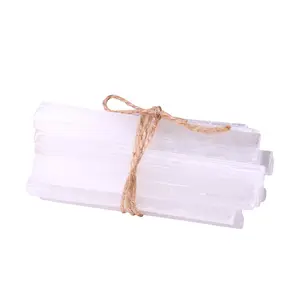 Conjunto de pedras naturais para venda em atacado, bastões de placa selenita branca, conjunto de cristal cru para meditação de presente