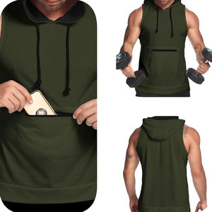 Latest Style Fully Customization Men Wear <b>Hoodies</b> For Sale <b>Workout</b> Sleeveless Hoodie Lightweight and Breathable Gym Hoodie - Product Image 6