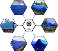 Bâche en PE tissé bleu roi 6'x8' 10'x12' 15'x30' 30'x40' imperméable, résistante aux UV et anti-déchirure pour toiture, camion, camping, ferme