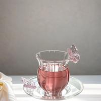 Collection de coupes Fleur de Dieu, en verre borosilicate hautement résistant, faites à la main, style minimaliste chinois, motif Narcisse Papillon créatif