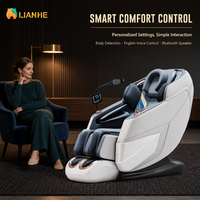 Fauteuil de massage à double moteur avec mécanisme 4D, programmes profonds et légers, écran tactile bilingue et repose-jambes compact