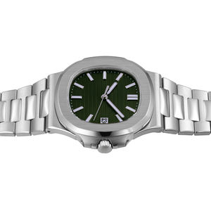 Elegante Reloj Deportivo Color Platino con Bisel Octagonal y Esfera con Relieve Ondulado, Ideal para Regalos Corporativos de Lujo - Product Image 4