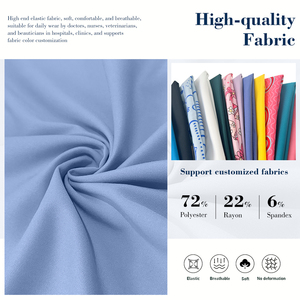 Set Uniformi Infermieristiche a Prezzo di Fabbrica, Pantaloni a Zampa, Antirughe, Elasticizzati, con Scollo a V, Personalizzabili, per Infermieri e Personale Ospedaliero - Product Image 5