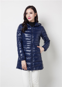 Veste en duvet version coréenne avec logo OEM, grande taille 7XL, veste en duvet légère pour <span class=keywords><strong>femme</strong></span>, coupe ajustée, grande veste en duvet à capuche <span class=keywords><strong>mi</strong></span>-<span class=keywords><strong>longue</strong></span> - Product Image 3