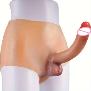 ディルドハーネスディルドパンティーのリアルなストラップ、シリコーンウェアラブルディルドアンダーウェアレズビアンセックスおもちゃ、女性用ストラップレスディルド - Product Image 1