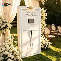 Borne de messages vidéo pour mariage, support de livre d'or, enregistreur audio, microphone, tablette, cabine téléphonique de mariage, toile de fond pour décoration d'événements