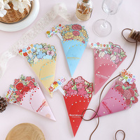 Cartes de vœux pliables au design de bouquets de fleurs créatifs, cartes de bénédiction en papier floral pour la fête des enseignants, cadeau de vacances