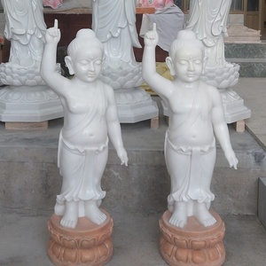 Estatuas de Buda Pequeñas de Mármol Blanco para Decoración Interior o Exterior - Product Image 6