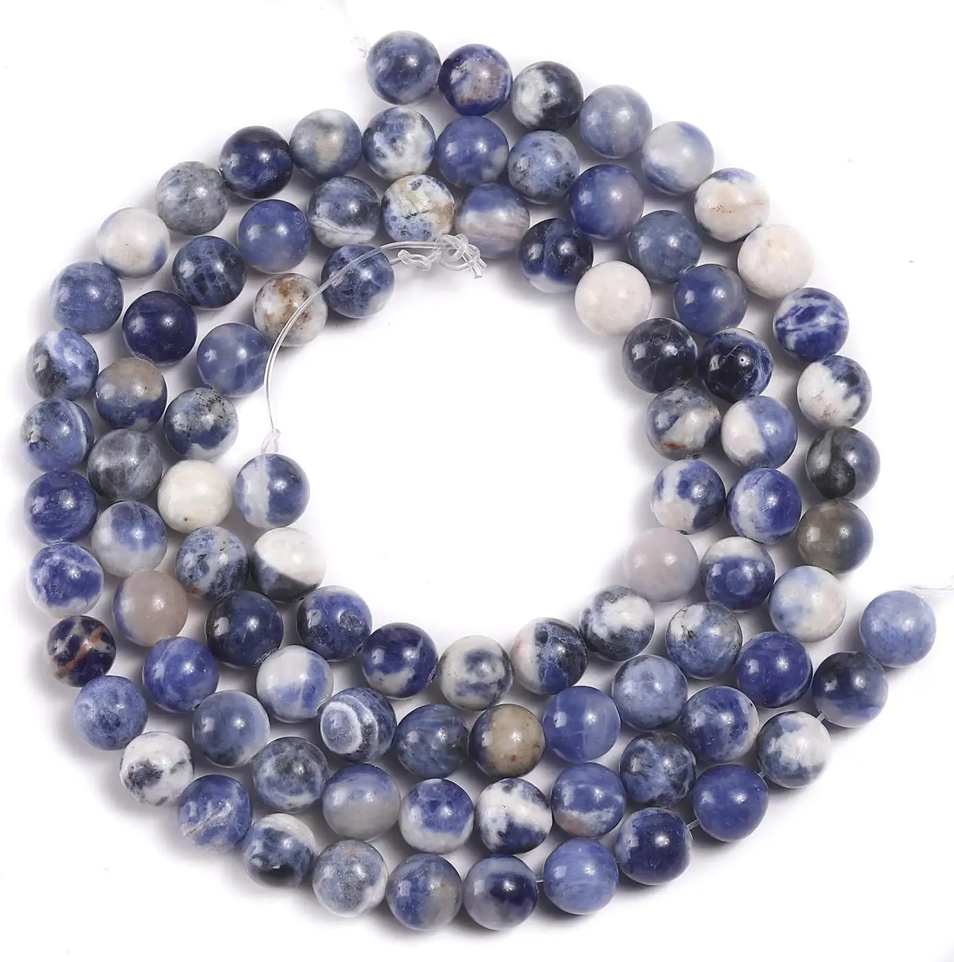 Wholesale Smooth White Sodalite for Making Charm Jewelry Crafts Natural White Sodalite Loose Gemstone Beads