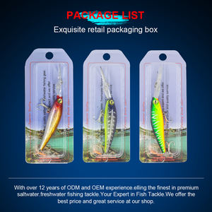 Stock noir Minow WF01 brillant 3D yeux longs billet brillant peint Jerkbait vente en gros longue coulée pêche leurre méné flottant - Product Image 4