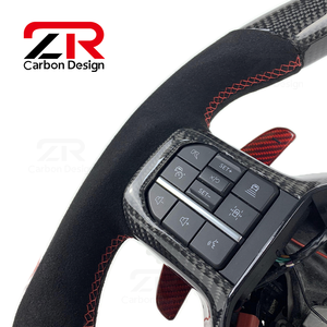 Volant de direction en fibre de carbone avec palettes de changement de vitesse pour <span class=keywords><strong>Ford</strong></span> Raptor F150 <span class=keywords><strong>XLT</strong></span> STX Raptor <span class=keywords><strong>2019</strong></span>-2025, affichage LED PRM personnalisé pour le <span class=keywords><strong>sport</strong></span> - Product Image 4