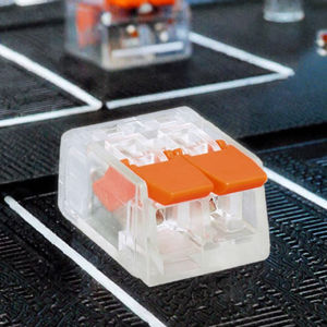 Bloque de terminales de resorte 2P para conexión de cable eléctrico, conector rápido de inserción con contactos de cobre y carcasa de PC - Product Image 2