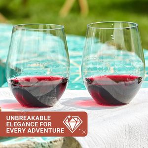Custom Logo PET Plastic Egg-Shaped <b>Reusable</b> Wine <b>Cups</b>-Drop Resistant & Anti-Break Customized Color for Business Gifts - Product Image 3