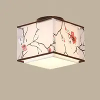 الصينية التقليدية نمط السقف مصباح الممر غرفة نوم Led أضواء السقف النسيج عاكس الضوء ديكور المنزل ضوء غرفة المعيشة تركيبات