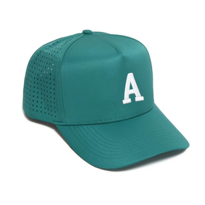 Casquette de camionneur de golf à 5 panneaux imperméable à l'eau à séchage rapide et découpe de trous perforés personnalisés en 3D avec lettre structurée brodée de logo - Product Image 2