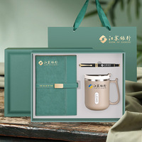 Nouveau Coffret de Cadeaux d'Affaires Orange avec Boîte et Sac Stylo en Métal A5 Carnet et Tasse Mark Logo Personnalisé Coffrets de Cadeaux d'Entreprise