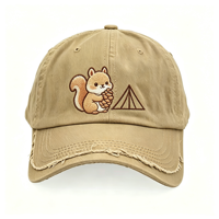 Gorra de Béisbol de Algodón Lavado Suave de Alta Calidad, Personalizada con Bordado de Dibujos Animados, Ajustable, Informal, para Exteriores, Venta al por Mayor de Fábrica