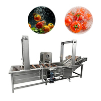 Volledig automatische slimme aardappelwas-, schil- en snijmachine voor de verwerking van wortelgewassen