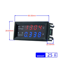 Voltmeter Ammeter Digital 0.28'' DC 100V 200V 10A 4-Digit 5 Kabel Layar LED Pengatur Tegangan Volt AMP Meter Tester M4430