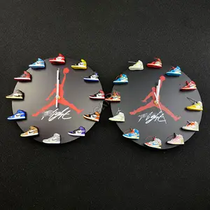 Zapatillas de baloncesto para hombre, regalo personalizado con caja wall flight 12, modelo 3d air jordan, mini zapatos jordan, reloj