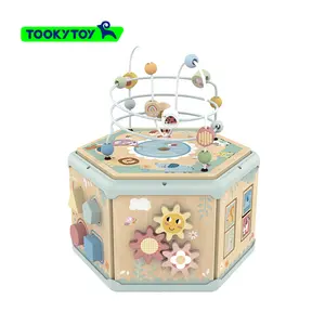 Cubo mobile in legno per bambini giocattolo da costruzione in legno con perline e cubo giocattolo giocattolo educativo adatto ai bambini