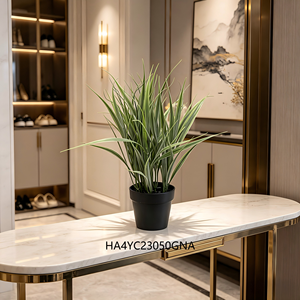 Planta Artificial de Cebollino Variegado en Maceta, Follaje Artificial Grande para Decoración de Interiores de Oficina y Hogar - Product Image 1