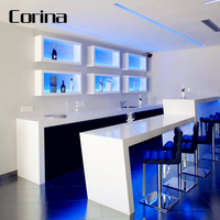 Comptoir de bar en Corian LED, design pour hôtel, bar, boîte de nuit, restaurant, mobilier, table de bar à café, comptoirs de bar à domicile