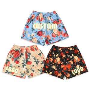 NO MOQ Fully Sublimation Floral Print Unisex Gym <b>Shorts</b> 5 Inch Inseam Casual Streetwear <b>Basketball</b> <b>Men</b> Mesh <b>Shorts</b> - Product Image 1