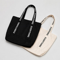 Tas Kanvas Cetak Huruf Kustom, Tas Jinjing Kapasitas Besar, Grosir Pabrik OEM Logo Kustom MOQ Rendah Tas Belanja Harian
