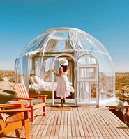 Dôme transparent en polycarbonate de luxe moderne pour glamping, idéal pour les hôtels et les centres de villégiature