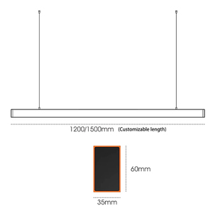 Modern Seamless Splicing Aluminum Linear Hanging Pendant <strong>Light</strong> <strong>Fixture</strong> Minimalist <strong>Office</strong> Lighting Contemporary Chandelier - Product Image 6