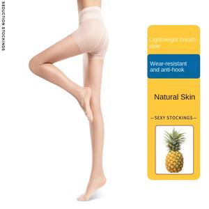 여성용 파인애플 스타킹, 초박형 올풀림 방지 여름 얇은 섹시 스킨 0D 라이트 레그 아티팩트 블랙 살색 팬티스타킹 프레쉬 40 - Product Image 6