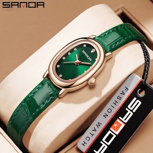 นาฬิกาข้อมือควอตซ์ผู้หญิง Sanda 1119 รุ่นคลาสสิคเรโทร หน้าปัดรูปไข่ประดับเพชร ดีไซน์หรูหรา เหมาะสำหรับใช้ในชีวิตประจำวัน - Product Image 4